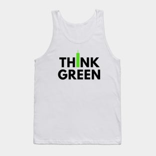 Think Green (Candle Stick) Black Tank Top